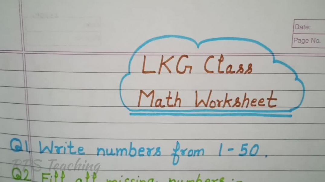 #LKG Class Maths Worksheet LKG क्लास के लिए मैथ की वर्कशिट @RPS Teaching