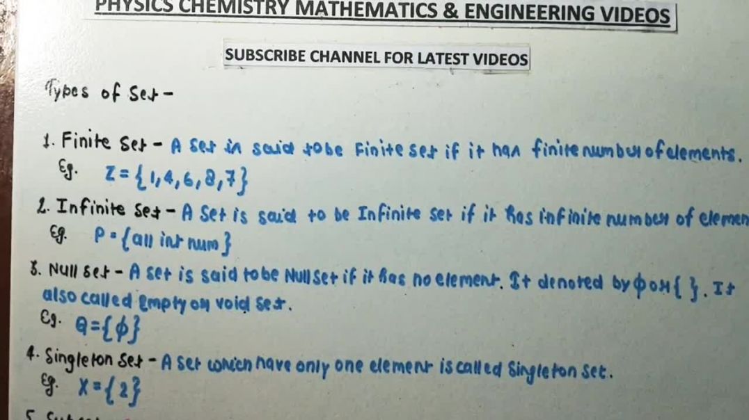 ⁣Types Of Set - Set Theory - _ Discrete Mathematics _ Part - 3 _  (Hindi_English)