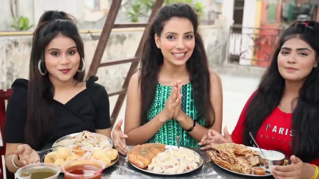 ⁣Street Food Vs Restaurant Food Vs Home Made Food Challenge Golgappe, Pasta, Garlic Bread, Paratha