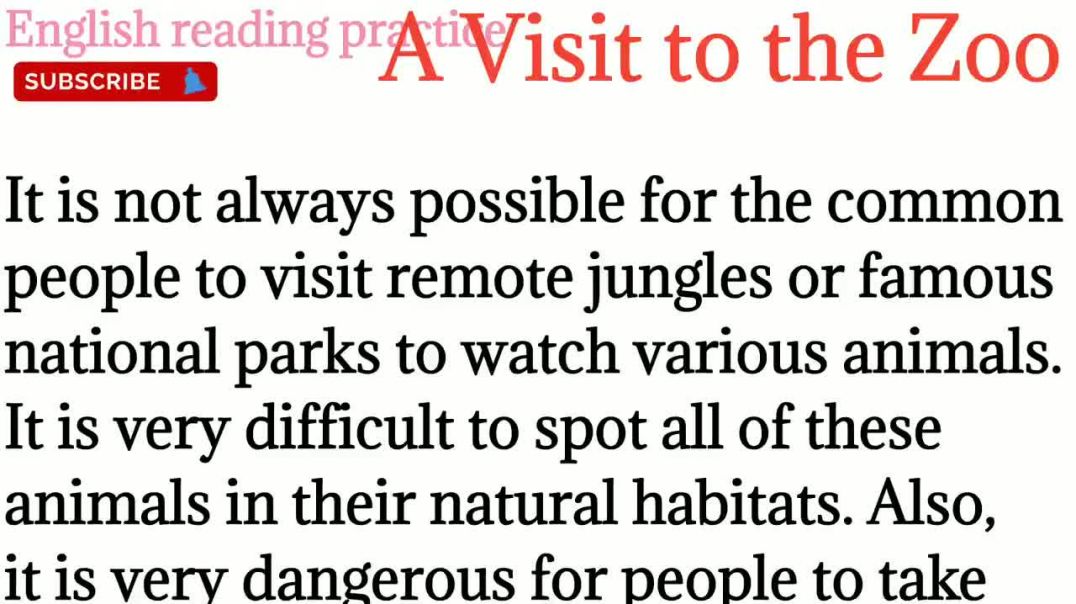 ⁣127,A visit to the Zoo essay_essay_How to read eng to Hindi translations_@ English reading practice
