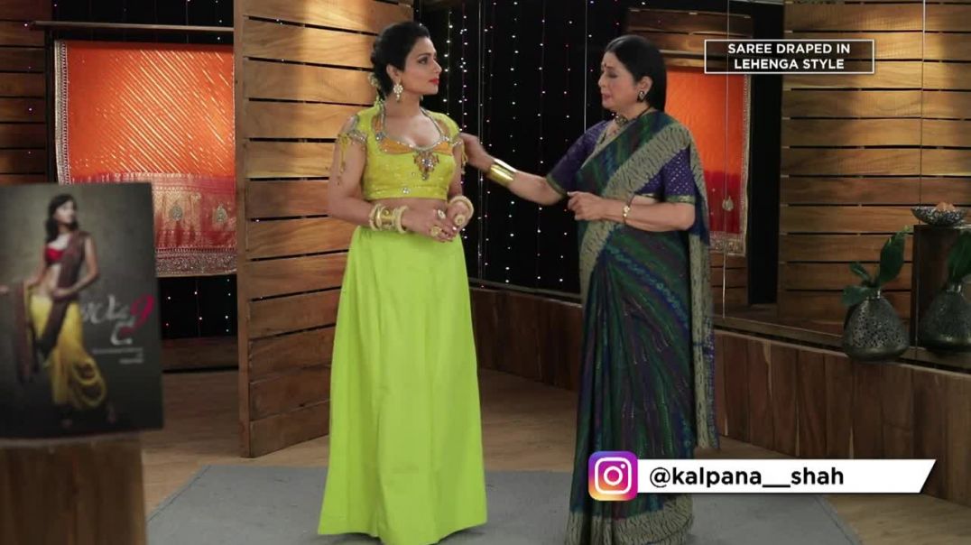 Saree Draped in Lehanga Style by Kalpana Shah