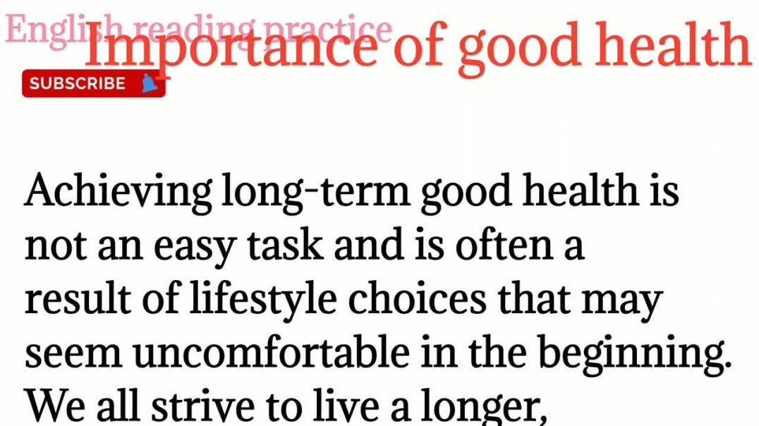 88, Importance of good health_how to read english to hindi translation_ improve grammar_vocabulary