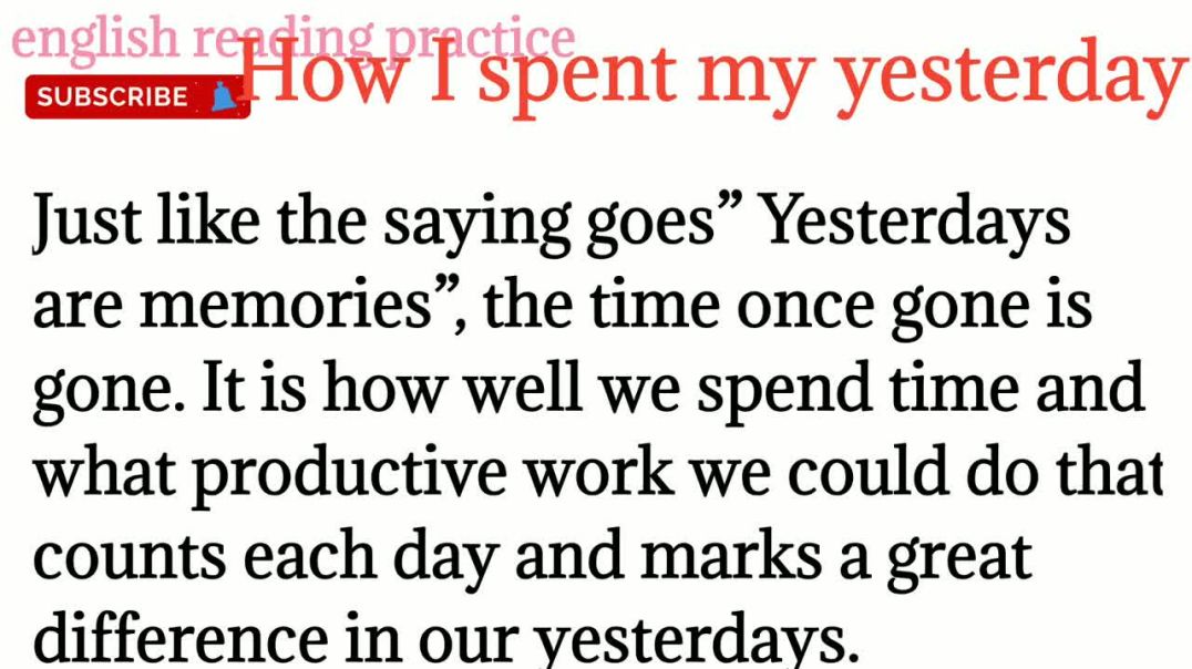 ⁣99,How I spent my yesterday essay_How do you spend your yesterday_ how to read english_ english सीखे