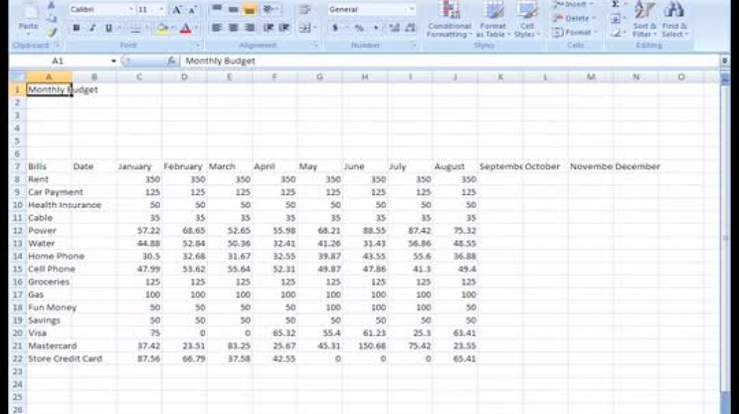 ⁣Excel 2007  Modifying Columns, Rows & Cells
