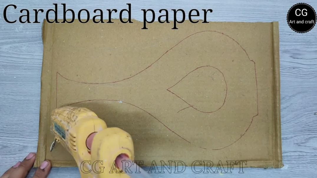 DIY - cardboard white cement craft ideas __ home decoration __ flower pot making __ poetry