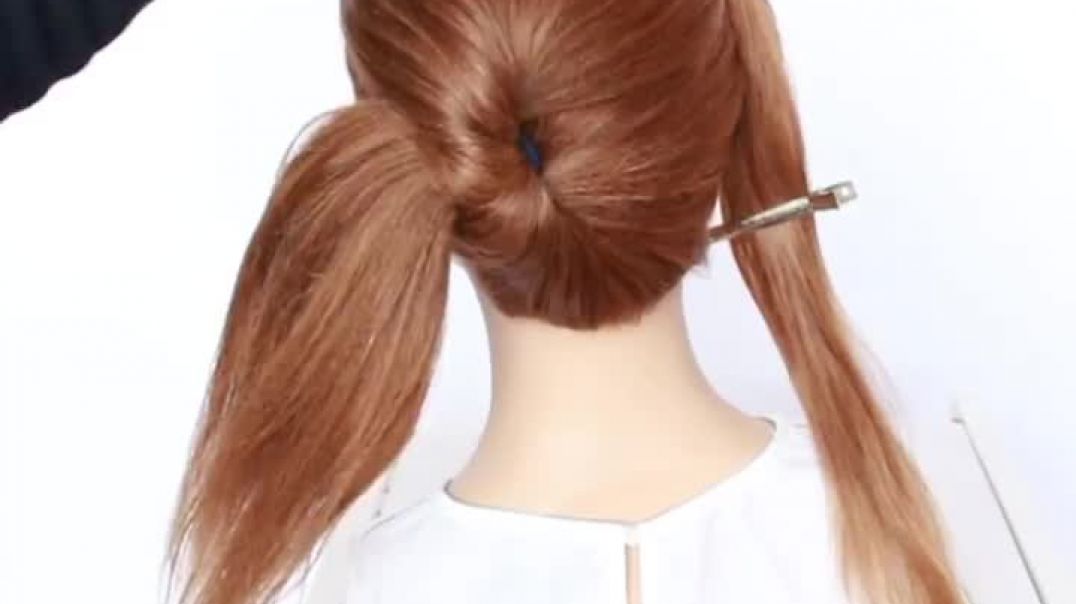 New EASY French braided bun hairstyle  __ beautiful hairstyle __ prom hairstyles __ hairstyle  juda