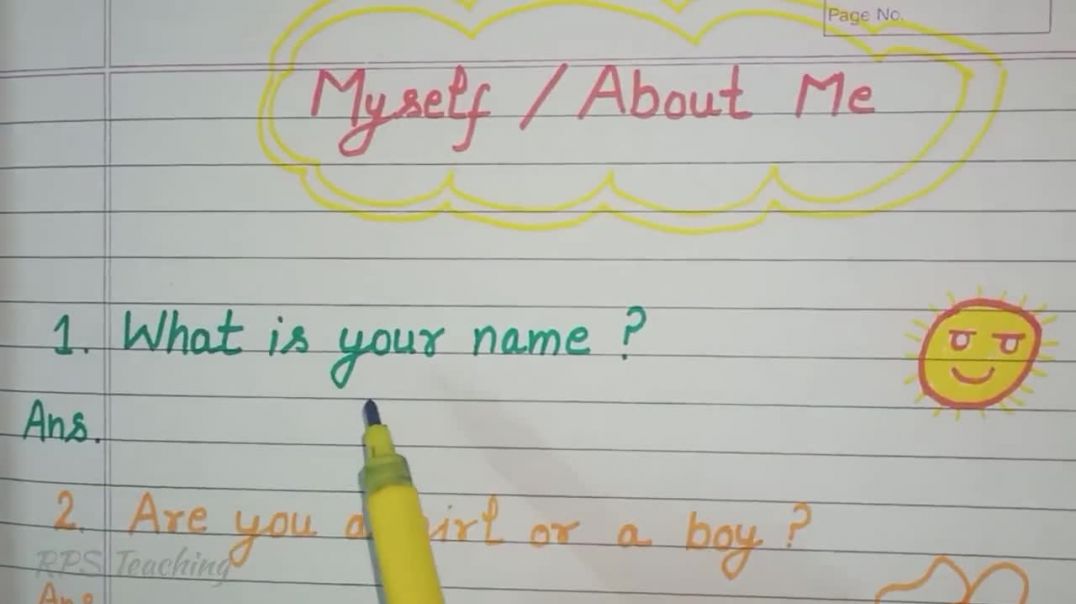 Myself _ About Me for Nursery Class Students #RPS_Teaching