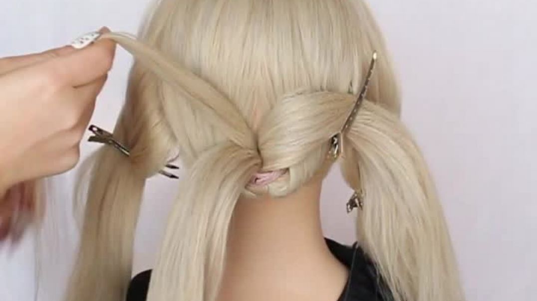 ⁣French Starburst Heart Braid for Valentine Day  Updo perfect for long, shoulder-length hair