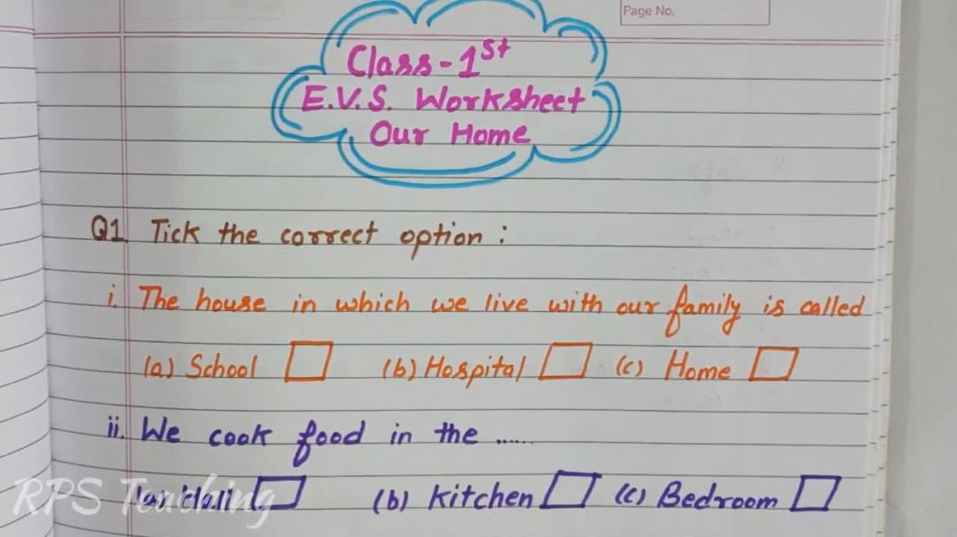 Class 1 EVS Worksheet Our Home 🏘️ Our Home EVS Worksheet for First Class 🌆 1st Class #online #study