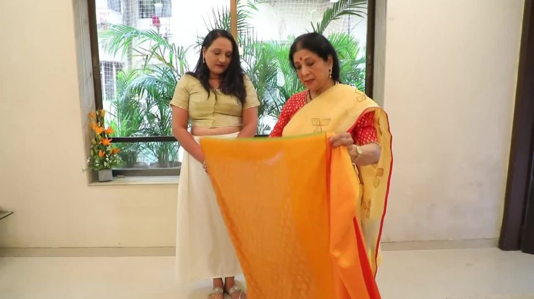 ⁣Sari Draping Video For Plus Size Women_ Kalpana Shah Sari Drapes_ Saree Draping Tips