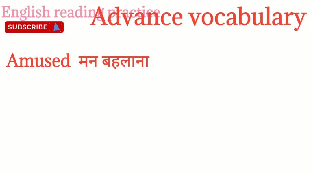 Advance Vocabulary words English learn with meaning in hindi @English reading practice