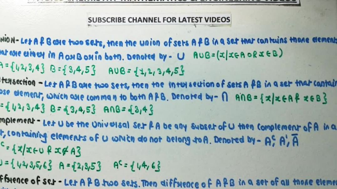 ⁣Types Of Opration in Set - Set Theory - _ Discrete Mathematics _ Part - 4 _  (Hindi_English)