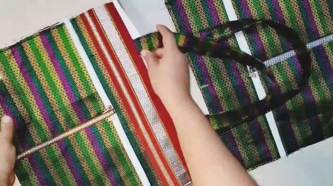 ⁣New Trick - 5 Zipper Pockets Handbag Making _ Hand Bag Making At Home With Cloth