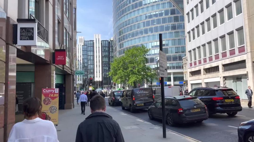City of London Walking Tour 4K HDR _ Virtual Walk Liverpool Street, Moorgate, Old Street