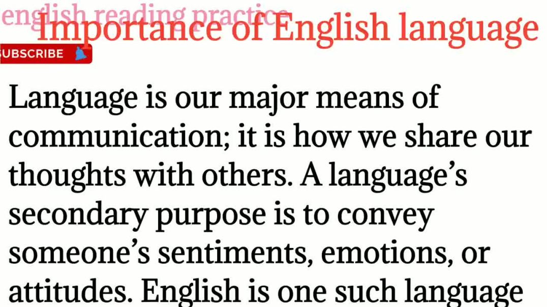 141,Importance of English language_ learn English_Spoken English skills @English reading practice