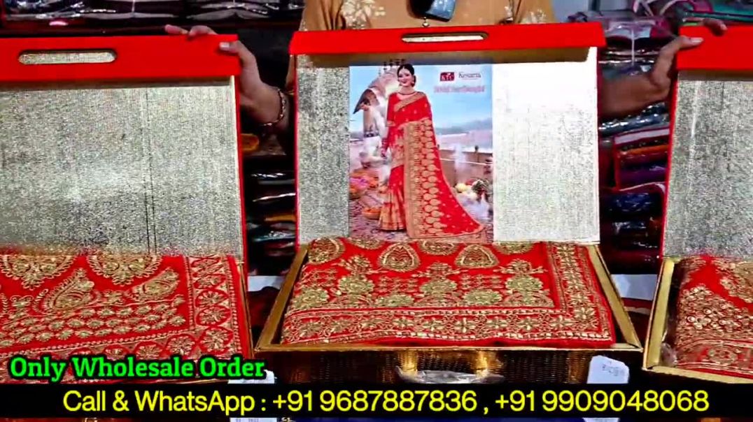 खुशखबरी 100 ₹ में साड़ी _ Sarees online shopping Low price _ Bridal saree market #saree #kesaria