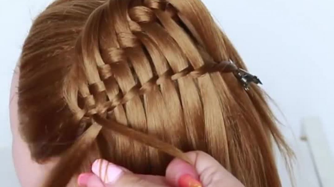 Beautiful Half Up Hairstyle _ Twist waterfall Braids Wedding Prom Updo Hair Tutorial