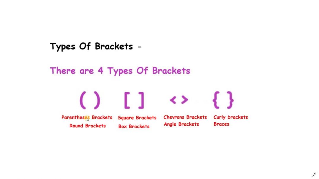 Types Of Brackets [ { ( ) } ]