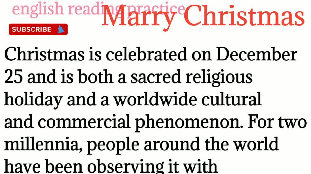 84,Merry Christmas 🎄_ English reading practice_how to read english to hindi translation_ essay