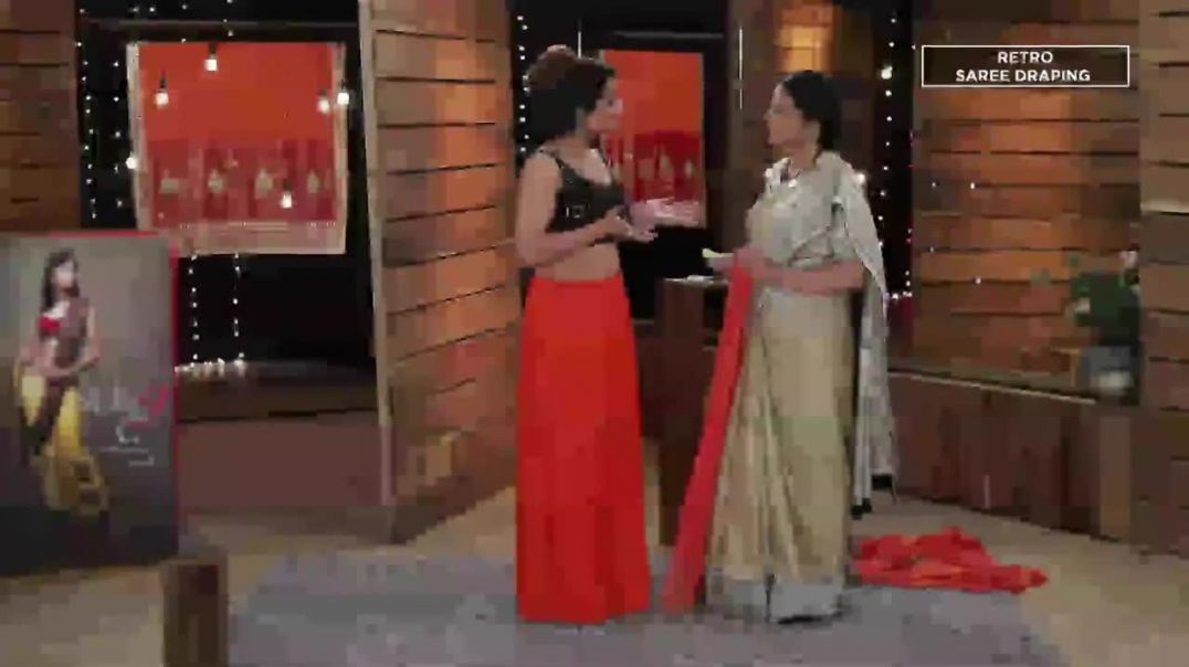 Retro Look Style 3 _ Kalpana Shah Sari Drapes