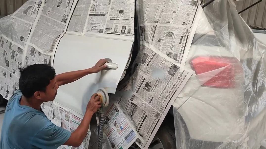 BREZZA DENTING ADN PAINTNG PROCESS #AUTOMOBILESERVICE