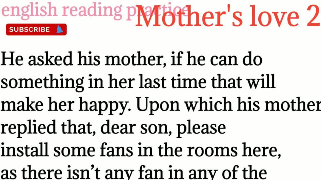 144,Mothers love 2 story_learn English  paragraph with hindi translation @English reading practice