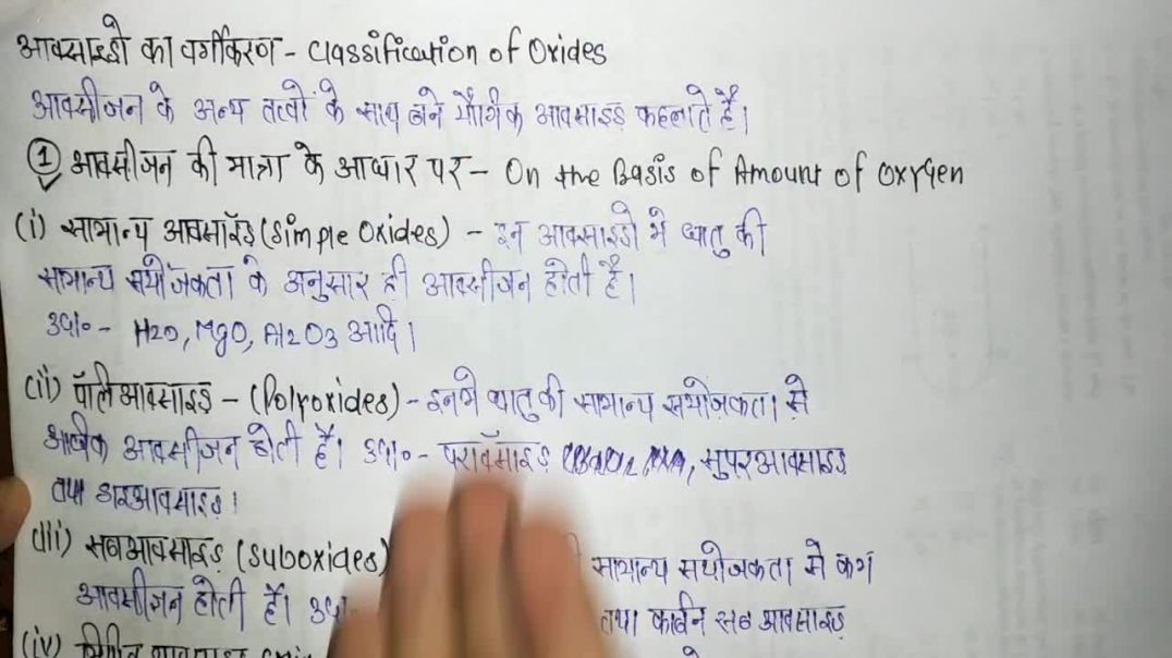 ⁣Classification of Oxides • आक्साइडो का वर्गीकरण • PART 1