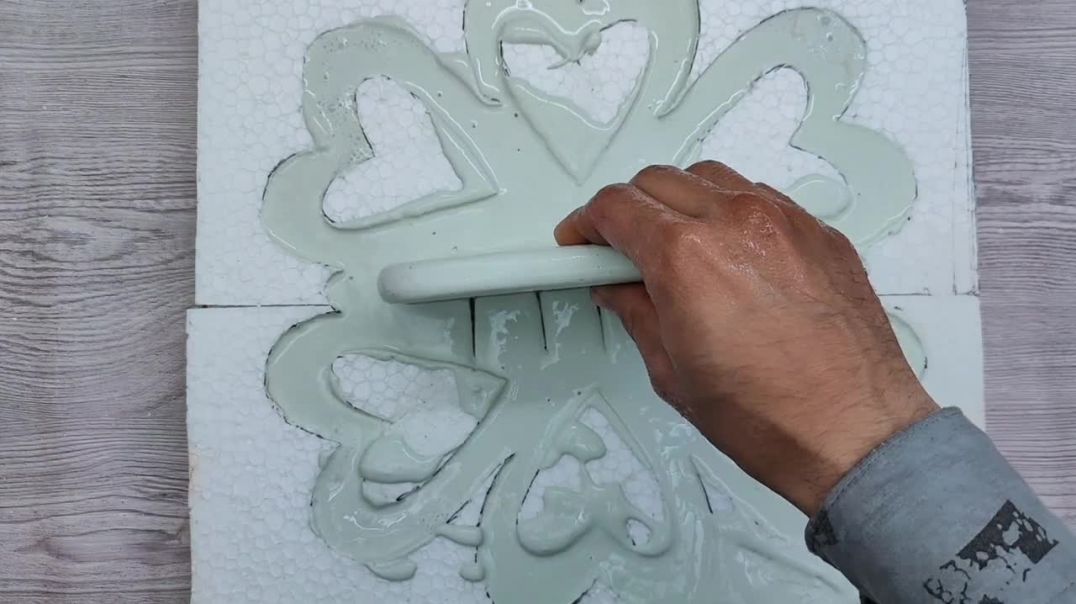 White Cement Wall Hanging _ Cement craft ideas __ Easy Cement Craft _ Home Decoration _ DIY- CEMENT