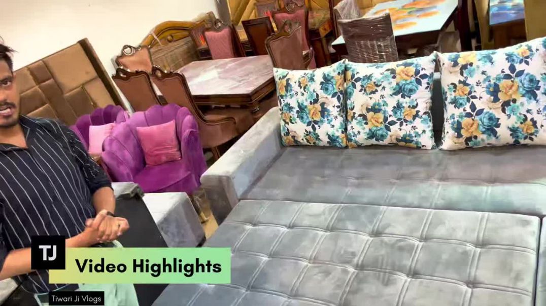 ⁣Sofa Cum Bed Only ₹499 _ Cheapest Furniture Direct Purchase From Factory _ Dinning Table , Sofa, Bed