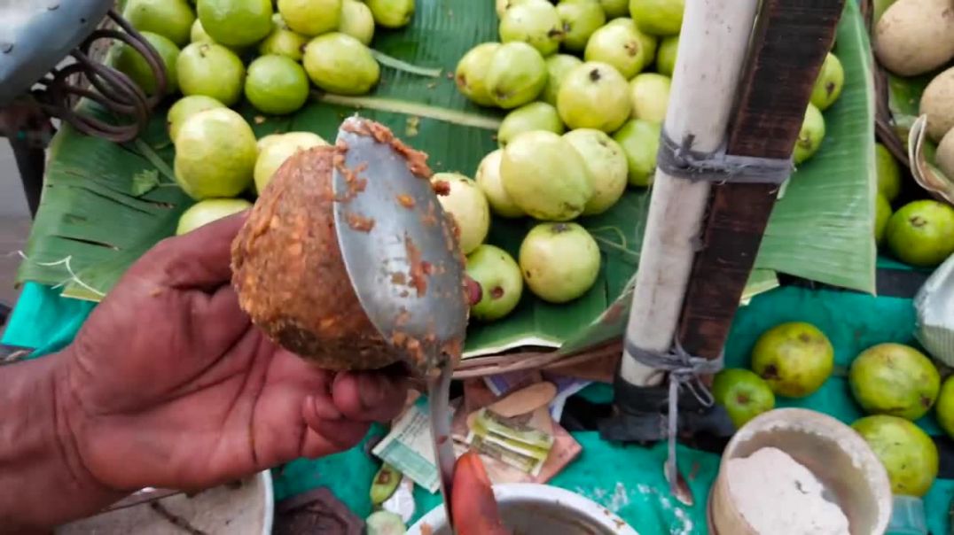 ⁣Most Unique  Unseen Fruit of India _ Spicy Wood Apple _ Indian Street Food