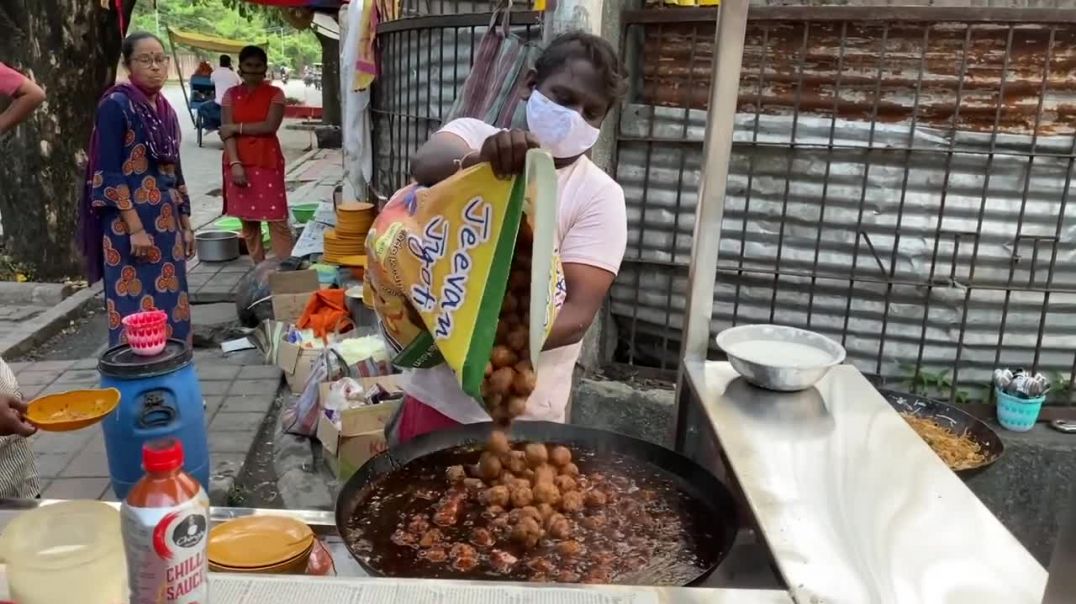 Jacuzzi of Manchurian _ Famous Anna Manchurian of Nagpur _ Indian Street Food