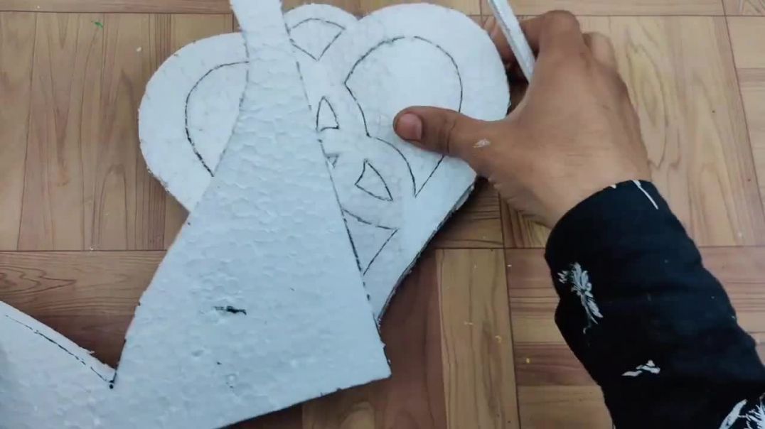 Heart shap white cement craft ideas __ Showpiece __ white cement craft