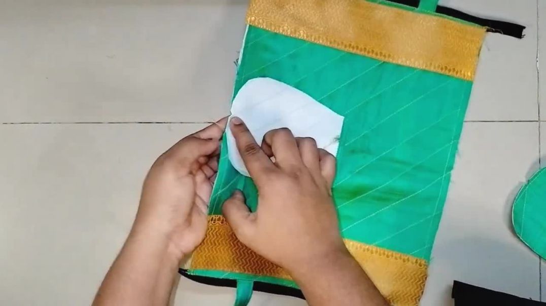 10 मिनट में बचे हुए कपड़े से बनाये सुंदर बैग _ Party bag making _ purse _ ladies bag _handbag making