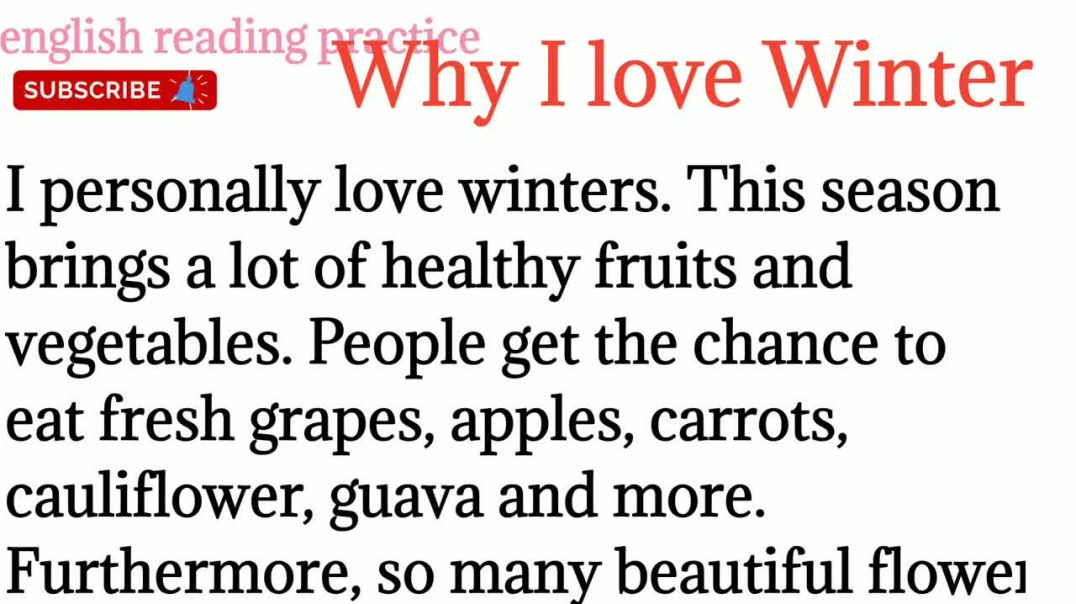 94,Why I love Winter_ how to read english to hindi translation_improve your grammar and vocabulary