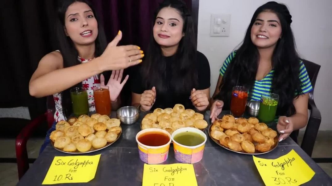Rs 50 Golgappa Vs Rs 30 Vs Rs 10 Golgappa Eating Challenge Golgappa Challenge, Food Challenge