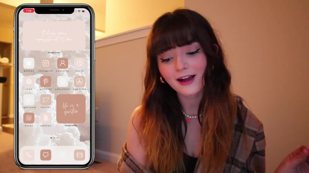 ⁣Customizing My New Iphone 12 Pro Max Cute Ios 14 Customization_Brown Aesthetic + Diy Phone Strap!