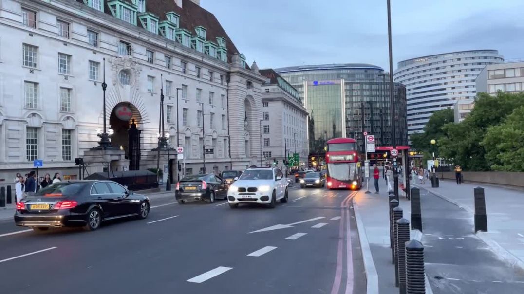 England, London City Summer Street Evening Tour Virtual Walking Tour Around The City