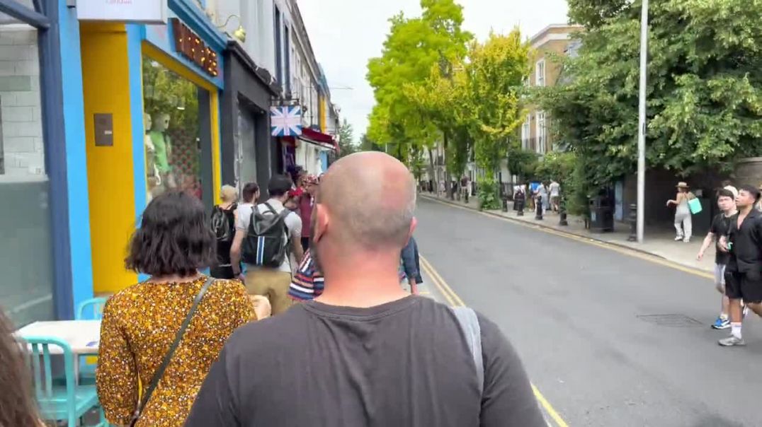 Portobello Road Market From Notting Hill Gate Station _ London Summer Walk