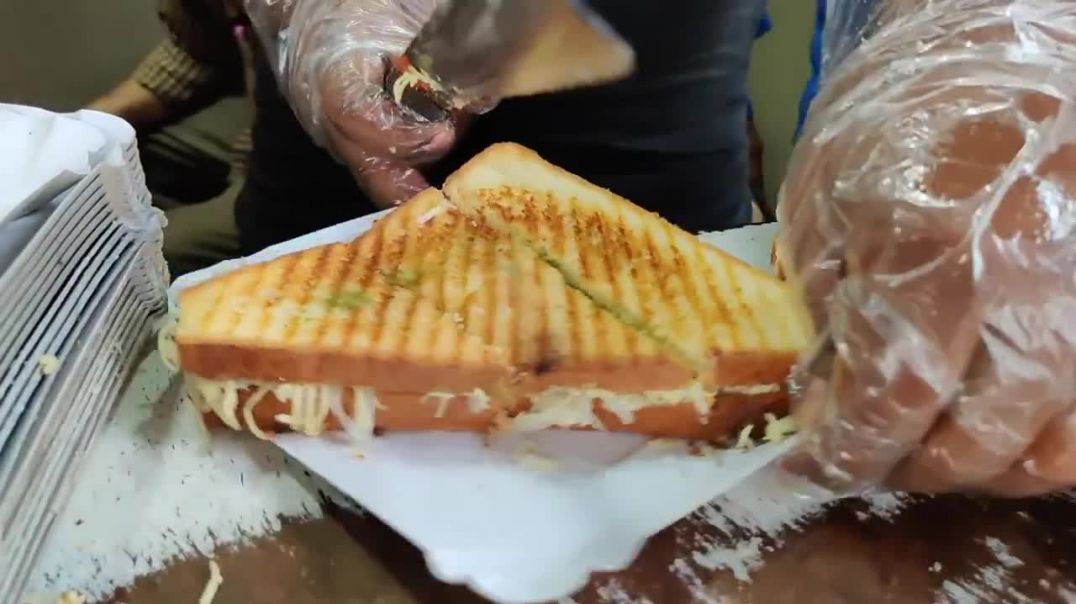 ⁣Mumbai Famous Grilled Sandwich _ Cheese Grilled Sandwich _ Indian Street Food