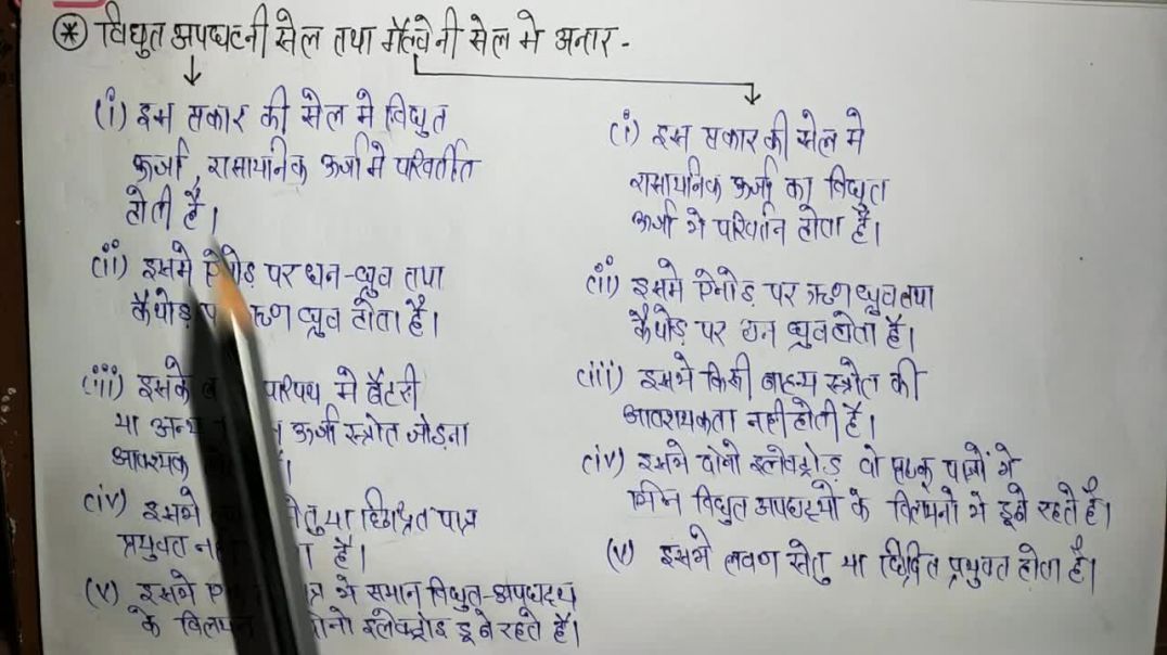 ⁣गैल्वानी सेल तथा विद्युत अपघटनी सेल में अंतर _ Difference Between Galvanic Cell  Electrolytic Cell