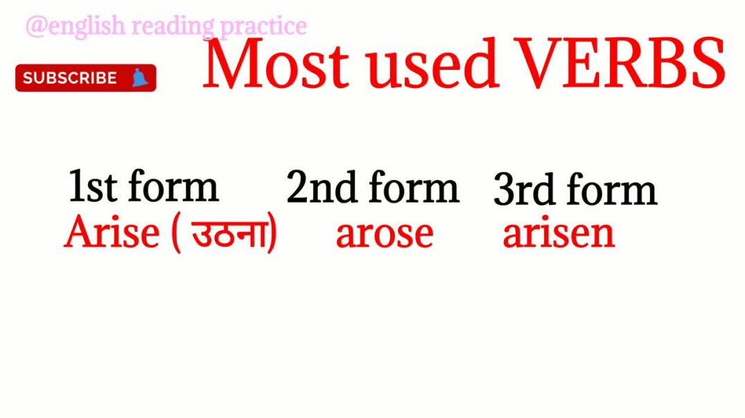 VERB (PART 1)_Most used VERB_Verb in English_ Verb in English grammar_Verb form_