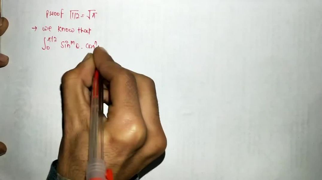 ⁣Proof Γ(1_2)=√π _ BETA &amp;amp; GAMA FUNCTION _ HINDI