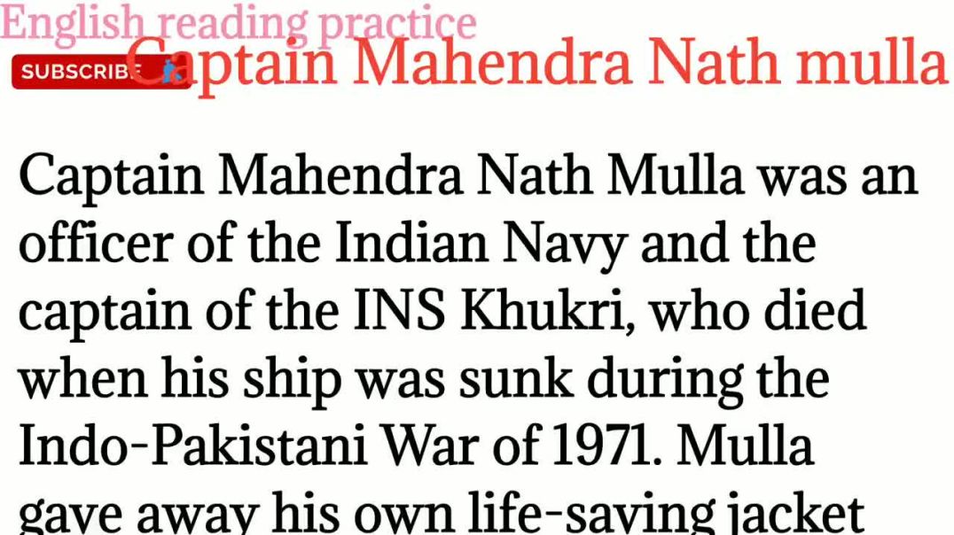 126, Captain Mahendra Nath mulla_how to read eng to Hindi translations @English reading practice