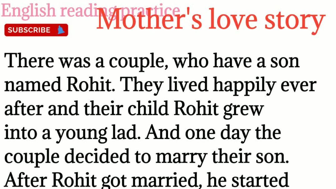 143,Mothers love story_learn English  paragraph with hindi translation @English reading practice