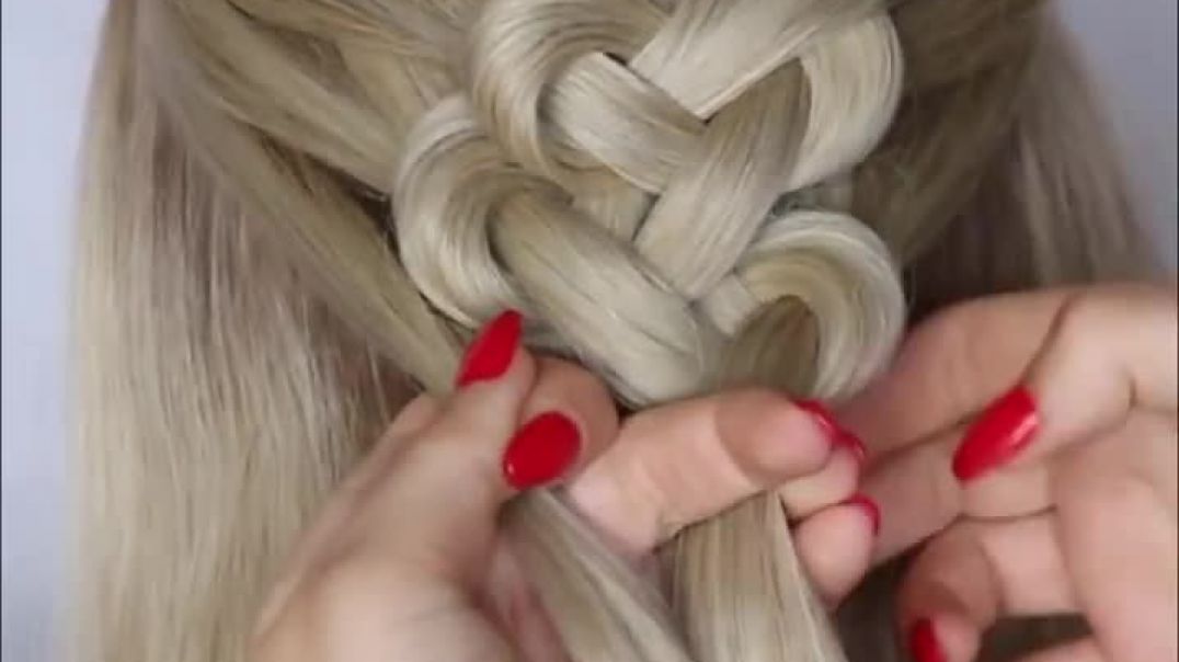 ⁣Knot Loop Braid Half Up _ EASY hairstyle for wedding and party _ trending hairstyle _ updo hairstyle
