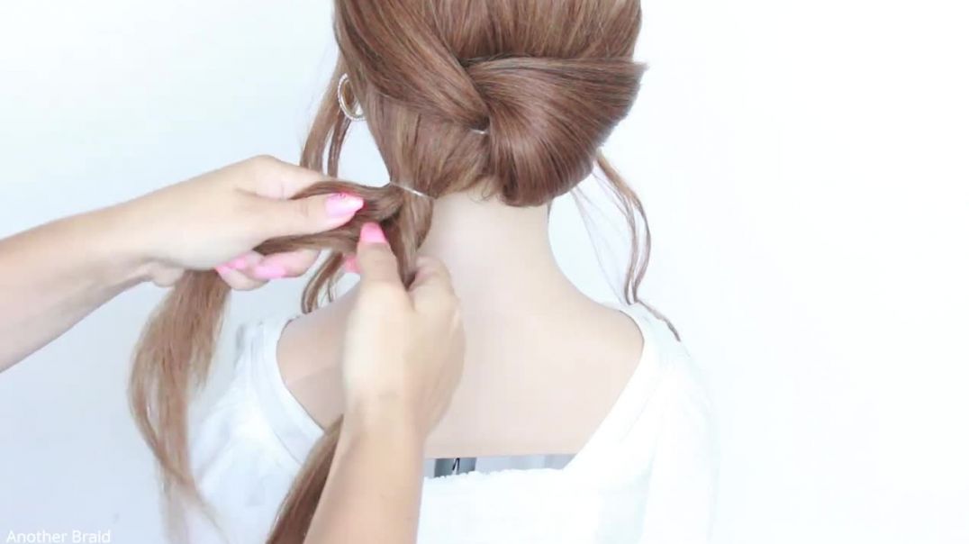 EASY LOW BUN UPDO with ponytails  by Another Braid