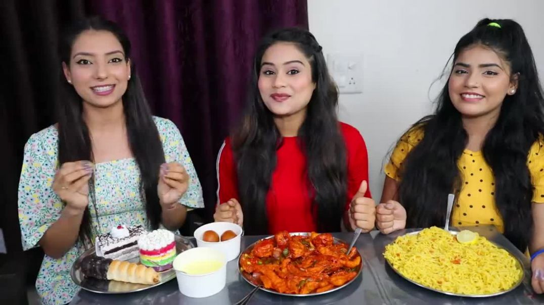 ⁣Sweet Vs Spicy Vs Sour Food Eating Challenge Maggi, Chilli Momos, Pastry, Gulab Jamun Challenge