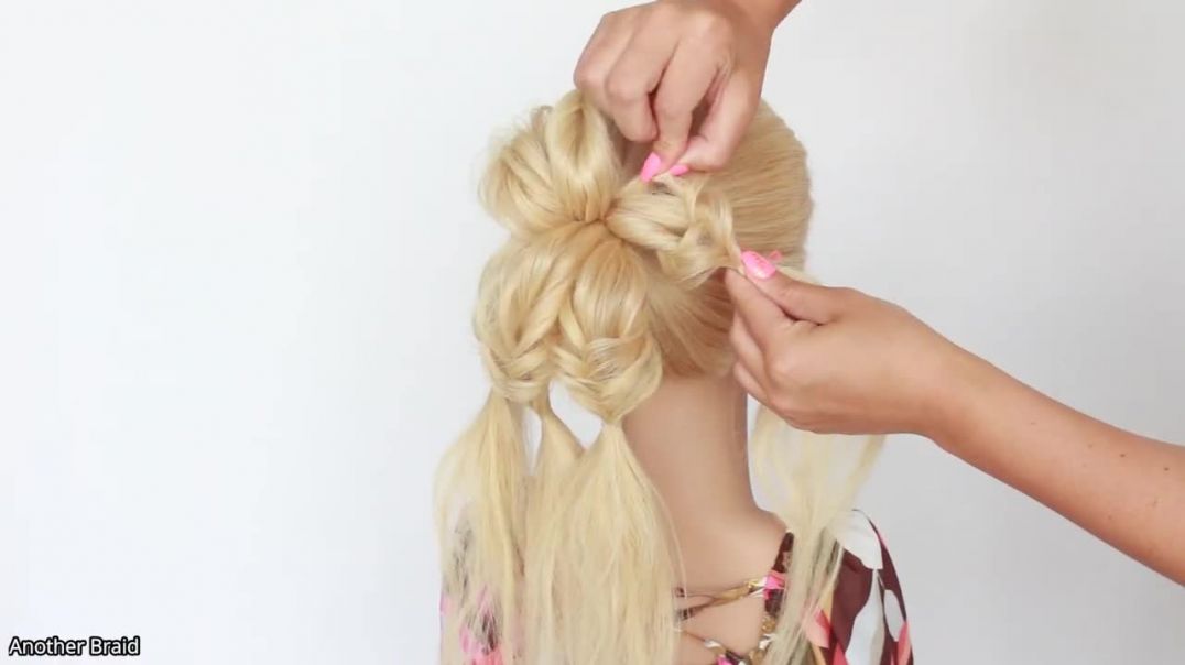 Easy High Bun Wedding Prom Updo Hair Tutorial by Another Braid