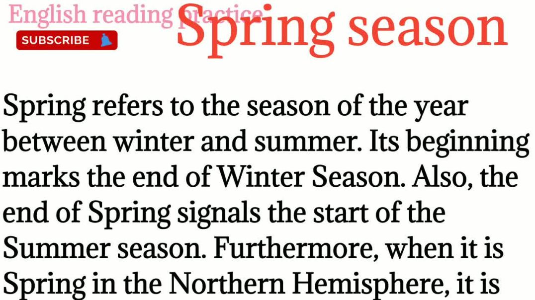 ⁣122,Essay on Spring season_ Spring season in english with hindi  @English reading practice