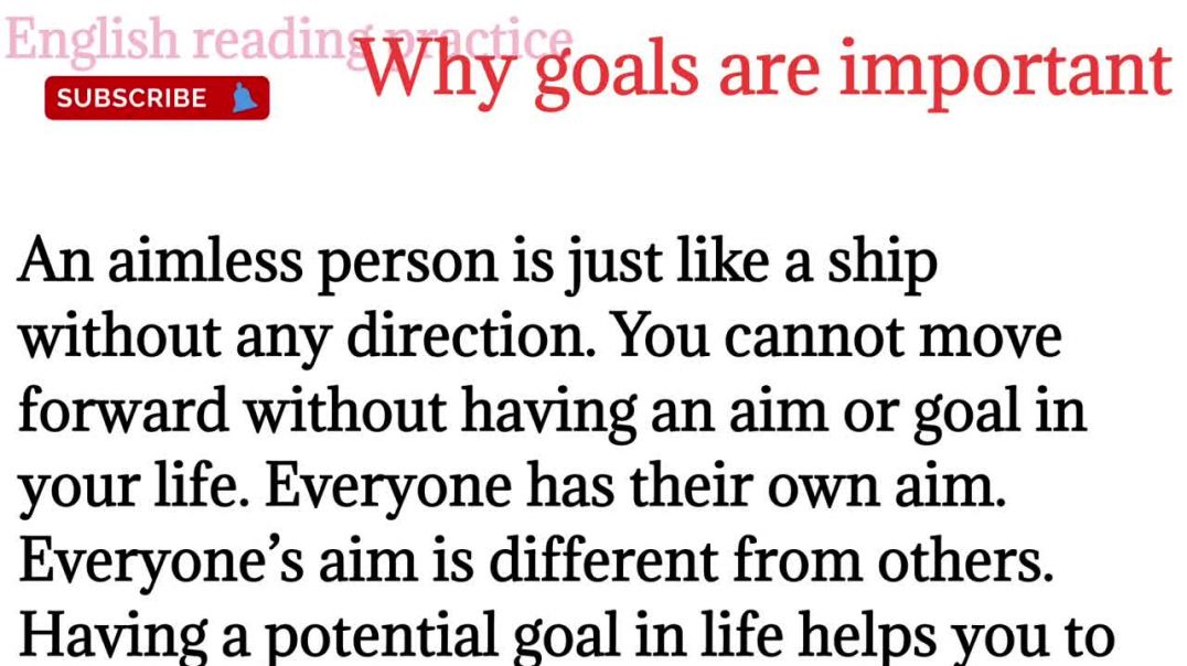 ⁣209,why goals are important_importance of goal_english reading paragra @English reading practice
